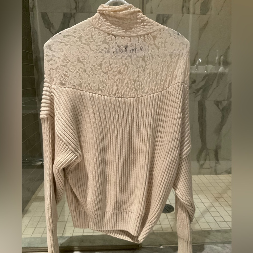 Zara Ivory Lace Knit Sweater